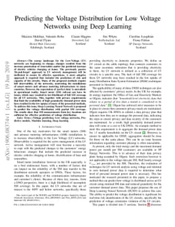 Predicting the Voltage Distribution for Low Voltage Networks using Deep
  Learning