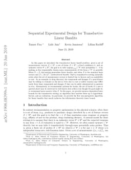 Sequential Experimental Design for Transductive Linear Bandits