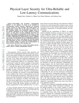 Physical Layer Security for Ultra-Reliable and Low-Latency
  Communications