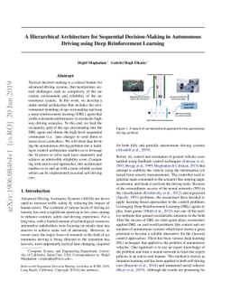 A Hierarchical Architecture for Sequential Decision-Making in Autonomous
  Driving using Deep Reinforcement Learning