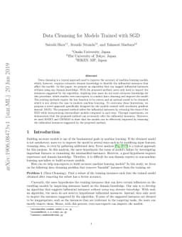 Data Cleansing for Models Trained with SGD