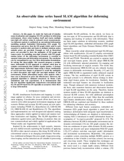 An observable time series based SLAM algorithm for deforming environment