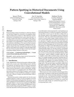 Pattern Spotting in Historical Documents Using Convolutional Models