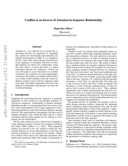 Conflict as an Inverse of Attention in Sequence Relationship