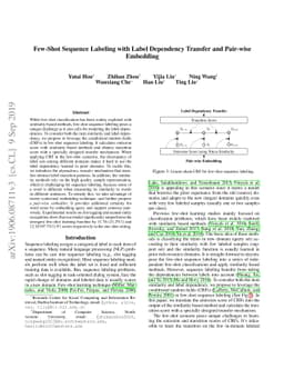 Few-Shot Sequence Labeling with Label Dependency Transfer and Pair-wise
  Embedding