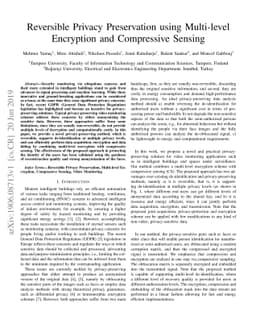 Reversible Privacy Preservation using Multi-level Encryption and
  Compressive Sensing