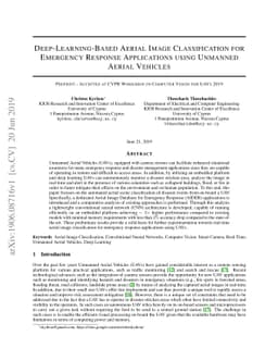 Deep-Learning-Based Aerial Image Classification for Emergency Response
  Applications Using Unmanned Aerial Vehicles
