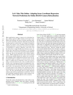 Let's Take This Online: Adapting Scene Coordinate Regression Network
  Predictions for Online RGB-D Camera Relocalisation