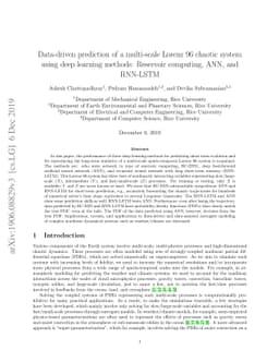 Data-driven prediction of a multi-scale Lorenz 96 chaotic system using
  deep learning methods: Reservoir computing, ANN, and RNN-LSTM