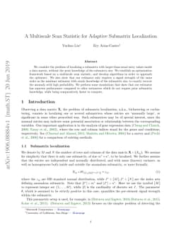 A Multiscale Scan Statistic for Adaptive Submatrix Localization