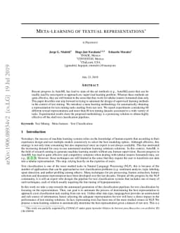 Meta-learning of textual representations