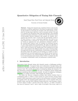 Quantitative Mitigation of Timing Side Channels