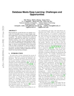 Database Meets Deep Learning: Challenges and Opportunities