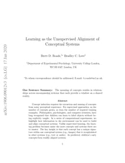 Learning as the Unsupervised Alignment of Conceptual Systems