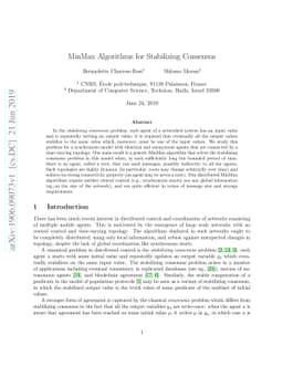 MinMax Algorithms for Stabilizing Consensus