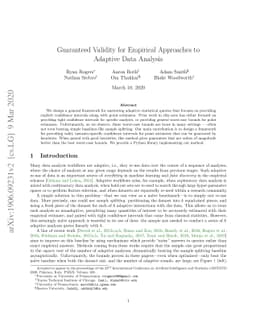 Guaranteed Validity for Empirical Approaches to Adaptive Data Analysis
