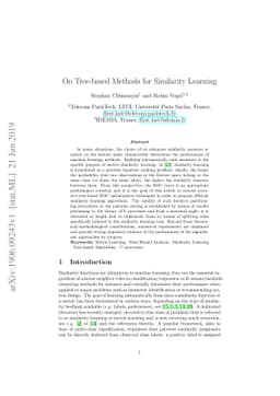 On Tree-based Methods for Similarity Learning