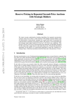 Reserve Pricing in Repeated Second-Price Auctions with Strategic Bidders