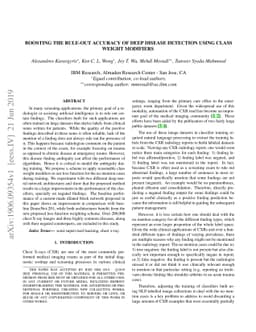 Boosting the rule-out accuracy of deep disease detection using class
  weight modifiers