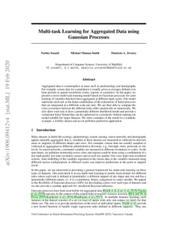 Multi-task Learning for Aggregated Data using Gaussian Processes