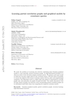Learning partial correlation graphs and graphical models by covariance
  queries