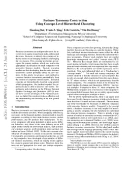 Business Taxonomy Construction Using Concept-Level Hierarchical
  Clustering