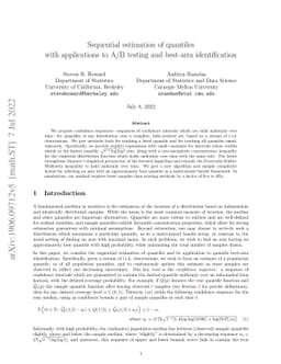 Sequential estimation of quantiles with applications to A/B-testing and
  best-arm identification