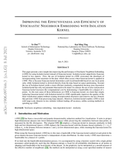 Improving the Effectiveness and Efficiency of Stochastic Neighbour
  Embedding with Isolation Kernel