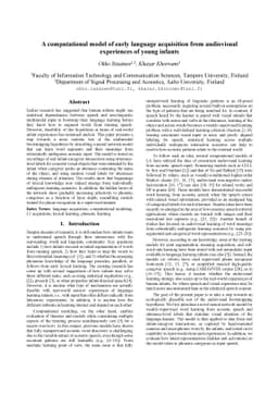 A computational model of early language acquisition from audiovisual
  experiences of young infants