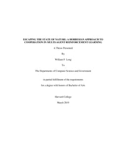 Escaping the State of Nature: A Hobbesian Approach to Cooperation in
  Multi-agent Reinforcement Learning