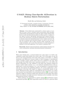 C-SALT: Mining Class-Specific ALTerations in Boolean Matrix
  Factorization