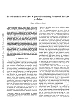 To each route its own ETA: A generative modeling framework for ETA
  prediction
