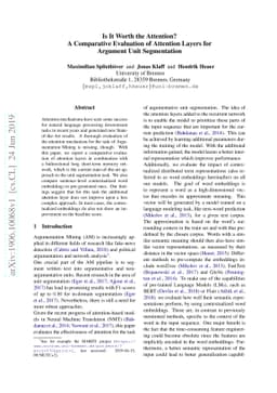 Is It Worth the Attention? A Comparative Evaluation of Attention Layers
  for Argument Unit Segmentation