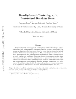 Density-based Clustering with Best-scored Random Forest
