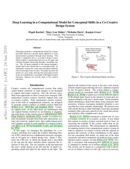 Deep Learning in a Computational Model for Conceptual Shifts in a
  Co-Creative Design System