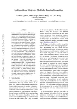 Multimodal and Multi-view Models for Emotion Recognition