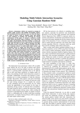 Modeling Multi-Vehicle Interaction Scenarios Using Gaussian Random Field