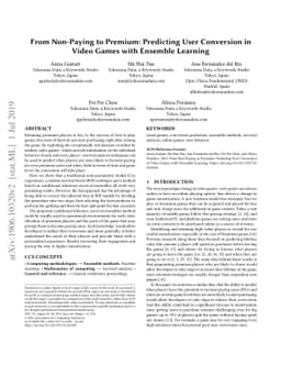 From Non-Paying to Premium: Predicting User Conversion in Video Games
  with Ensemble Learning