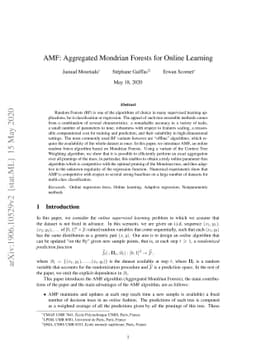 AMF: Aggregated Mondrian Forests for Online Learning
