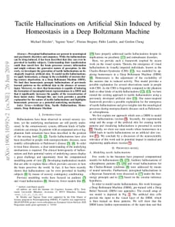 Tactile Hallucinations on Artificial Skin Induced by Homeostasis in a
  Deep Boltzmann Machine