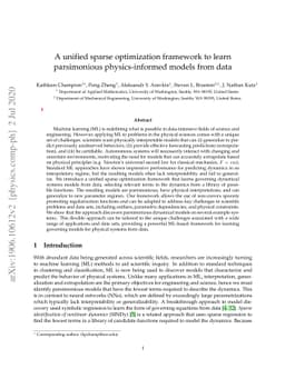 A unified sparse optimization framework to learn parsimonious
  physics-informed models from data