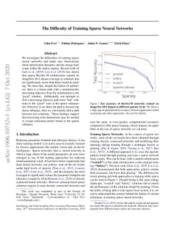 The Difficulty of Training Sparse Neural Networks