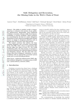 SoK: Delegation and Revocation, the Missing Links in the Web's Chain of
  Trust