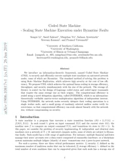 Coded State Machine -- Scaling State Machine Execution under Byzantine
  Faults