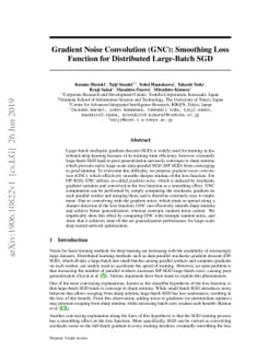 Gradient Noise Convolution (GNC): Smoothing Loss Function for
  Distributed Large-Batch SGD