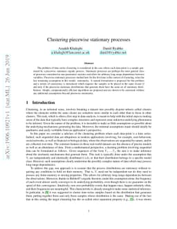 Clustering piecewise stationary processes