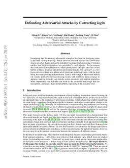 Defending Adversarial Attacks by Correcting logits