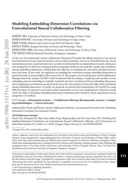 Modeling Embedding Dimension Correlations via Convolutional Neural
  Collaborative Filtering