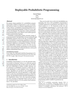 Deployable probabilistic programming