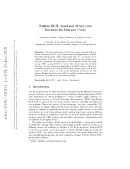 Stress-SGX: Load and Stress your Enclaves for Fun and Profit